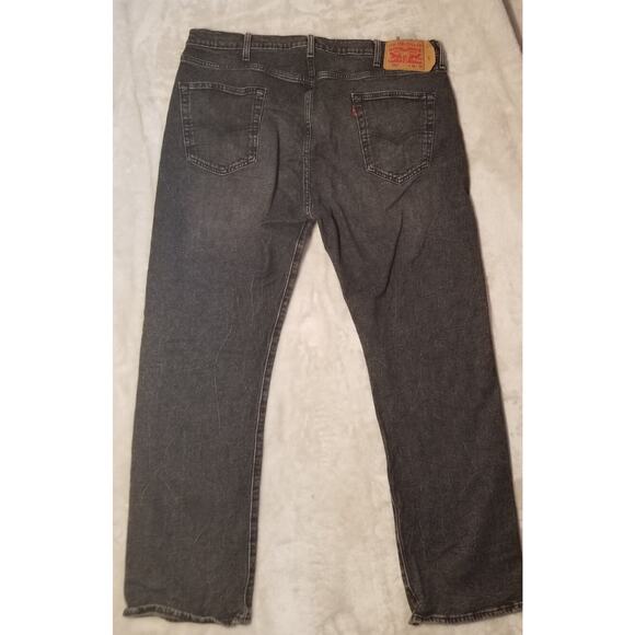 Levis 501 Jeans Mens 38x30 Black Original Fit Button Fly Dark Wash Denim Cotton - Picture 8 of 12